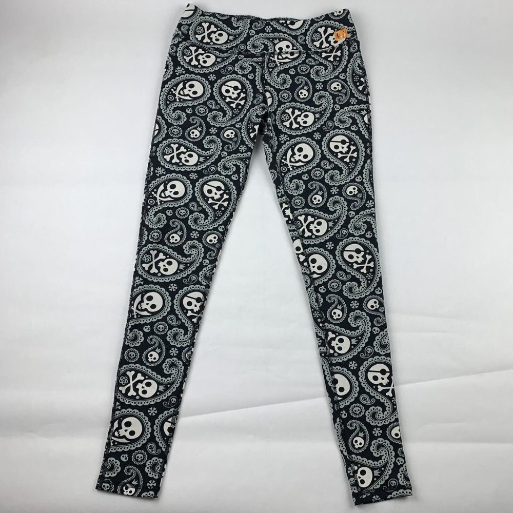 Loudmouth Golf Women's Black/White SHIVER ME TIMBERS Skull Leggings, Size XLarge